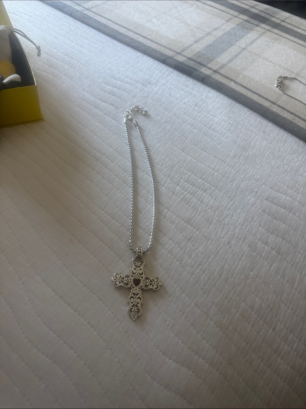 Brighton Silver Filigree Cross Pendant Necklace